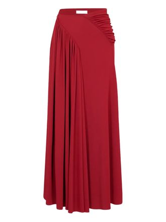 Paco Rabanne ruched maxi skirt - Red