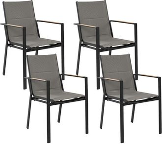 Beliani Garden Chair BUSSETO Metal Black