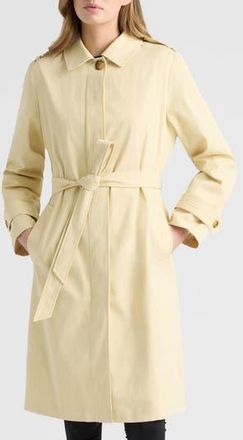 Ellen Tracy Belted Canvas Trench Coat in Butter at Nordstrom Rack, Size X-Small