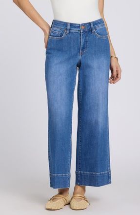 NYDJ Teresa Wide Hem Ankle Wide Leg Jeans in Blue Paradise at Nordstrom, Size 16