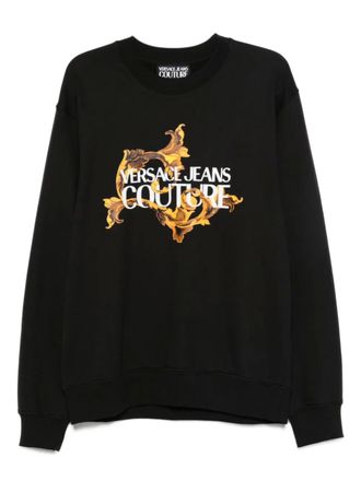 Versace Jeans Couture Sweater met barokprint - Zwart