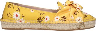 Miu Miu Womens Floral Espadrille Bow Detail - Gold Textile - Size EU 39