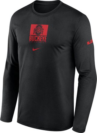 Nike Ohio State Courtside Nike Mens Dri-FIT College Long-Sleeve T-Shirt in Black | 02TJ00ALJT-DCB