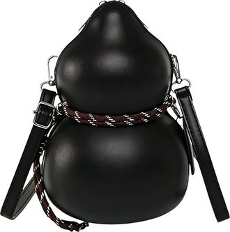 Generic Shoulder Bag, Vintage Calabash Inspired, 14x21x14cm, Leather Purse, Vintage Shoulder Purse, Practical Daily Use, For School Gym Travel Work Office Com