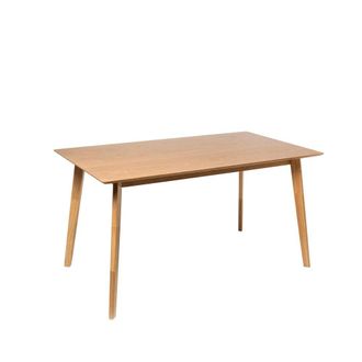 Koketto Home Mesa de comedor 120 tapa de madera blanco y patas roble