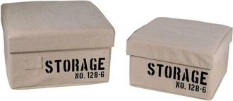 Vacchetti Caja Tela 1-2 Almacenamiento Cuadrada Plegable Crema Cm36x36h20