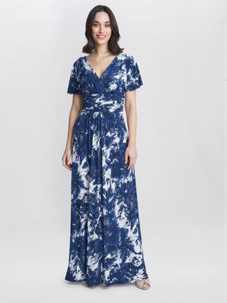 Gina Bacconi Womens Emily Jersey Maxi Dress - Navy - Size 18 UK