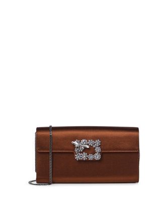 Roger Vivier Efflorescence Satin Clutch Bag