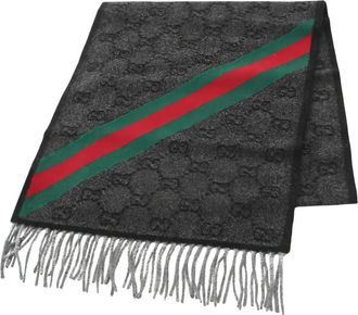 Gucci Sciarpa con logo anni 20 - Grigio