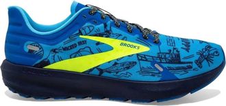 Brooks Mens Launch 9 Running Shoes In Boston Marathon Ltd Edition Blue/yellow