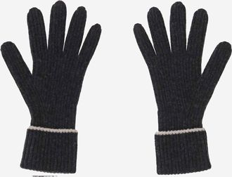 arch4 Ribbed Cashmere Gloves - Gray