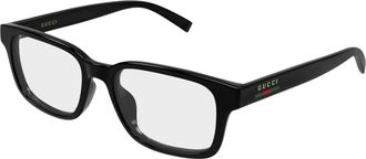 Gucci Rechthoekig Optisch Montuur - Heren - Brillen - Zwart - 54 MM - Accessoires