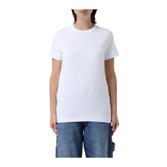 Pinko T-Shirts, female, White, L, Embroidered Graphic T-Shirt