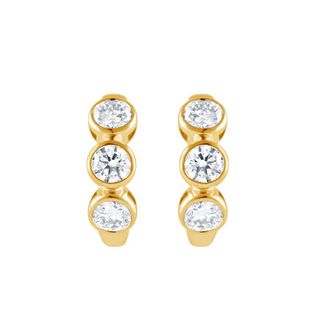Grown Brilliance 14KT Yellow Gold 2.75 Carat Lab Grown Diamond Hoop Earrings for Women