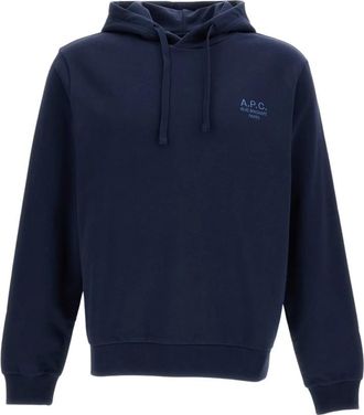 A.P.C. Standard Rue Madame Hoodie - Heren - Hoodies - Blauw - XL - Katoen - Hoodies & sweatvesten