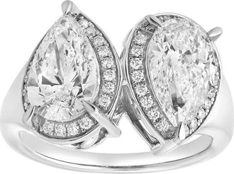 LuvMyJewelry Sansa 14K Gold Toi et Moi Pear Lab Grown Diamond Ring - 3.25 Cts in 14K White Gold at Nordstrom, Size 7
