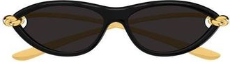 Bottega Veneta 56mm Cat Eye Sunglasses in Black at Nordstrom