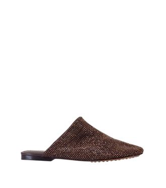 Bottega Veneta Brown Rhinestone Slippers