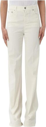 Dondup Wijde Pijp Katoenen Broek met Zakken - Dames - Straight fit broeken - Beige - W29 - Katoen - Broeken
