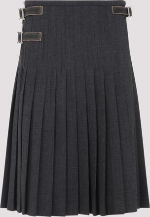 Prada Dark Grey Pleated Skirt