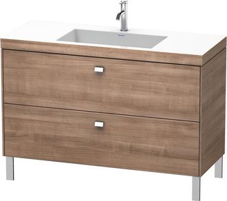 Duravit Lavabo Para Muebles Duravit Brioso C-bonded Con Base De 120,0x48,0 Cm, 2 Extra&iacute;bles, Sin Rebosadero, Con Banco Para Grifos, 1 Agujero Para Grifos, Col