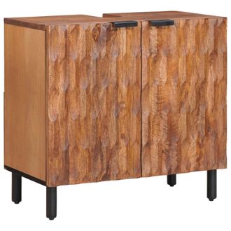 vidaXL Mueble De Lavabo Para Ba&ntilde;o Con Estante Marr&oacute;n 62 X 33 X 58 Cm Vidaxl