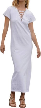 LnA Bel Air Lace Up Dress In White