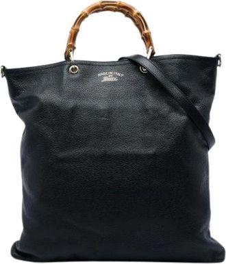 Gucci Pre-owned Bamboo Handle Satchel - Dames - Vintage Shopper - Zwart - ONE Size - Leer - Vintage