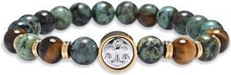 Eye Candy Los Angeles Mens Owen Agate & Tigers-Eye Beaded Bracelet in Gold at Nordstrom Rack