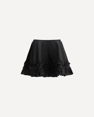 Ganni Duchesse Nylon Mini Frill Skirt Female 38