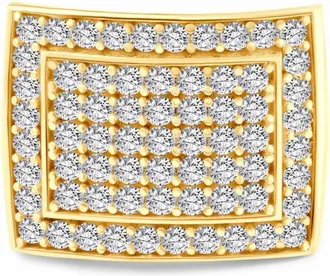 Pompeii3 3Ct Diamond Mens Pave Anniversary Wedding Ring in 10k Yellow Gold