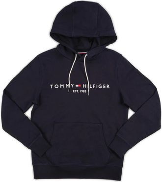 Tommy Hilfiger Logo Hoodie - Heren - Hoodies - Blauw - S - Katoen - Hoodies & sweatvesten