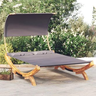 vidaXL Girasol Con Toldo 165x203x126 Cm Curva Antracita