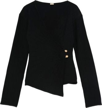 Cult Gaia Top asimmetrico con bottoni - Nero