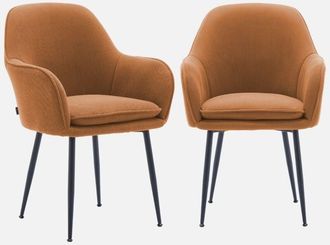 Sweeek Sill&oacute;n De Pana Con Patas De Metal Negro Mate, Set De 2