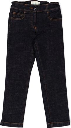 Fendi Childrens Unisex Kids Back Logo Print Jeans Navy - Size 10Y