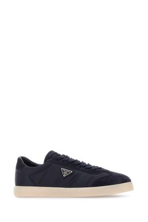 Prada Mens Midnight Blue Re-Nylon And Suede Sneakers Blu Poliammidericiclata-Vitello