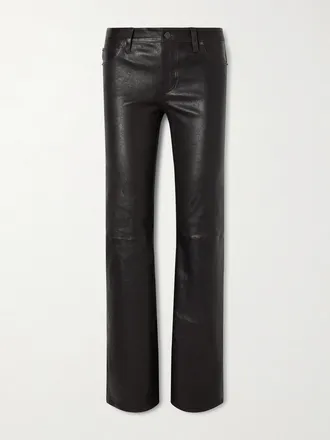 Frame Denim Pantaloni Bootcut In Pelle Rodeo - Marrone