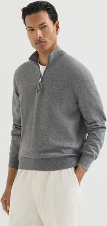 Brunello Cucinelli Cashmere sweater with half zip in Dark Grey at Nordstrom, Size 62