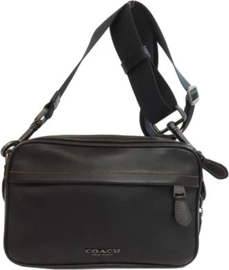 Coach Pre-owned Cross Body Bags, female, Black, Size: ONE SIZE Pre-owned Leather shoulder-bags