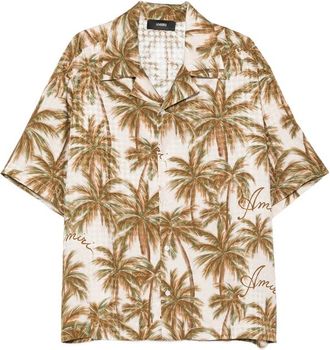 Amiri Palm-tree-print Silk Shirt