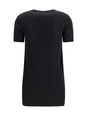Gucci GG Crystal-Embellished Wool-Blend Mini Dress - Black