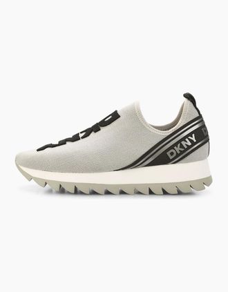 DKNY Womens Abbi Slip On Trainers - Silver - Size: 4.5