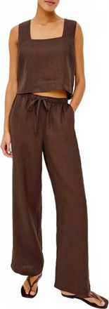 Rails Akira Linen Crop Top In Espresso
