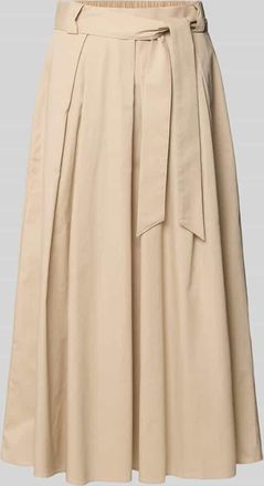 More & More More & More Midirock mit Bindeg&uuml;rtel in Beige, Gr&ouml;&szlig;e 46