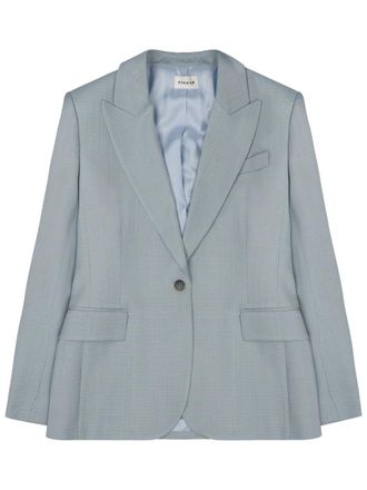 P.A.R.O.S.H. Single-Breasted Tailored Blazer in Muted Blue Viscose