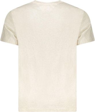 Tommy Hilfiger Logo-Striped Cotton T-Shirt - Beige