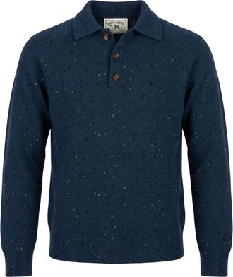 MC2 Saint Barth Alfie Raglan Donegal - Heren - Truien - Blauw - Maat: XL Zijde