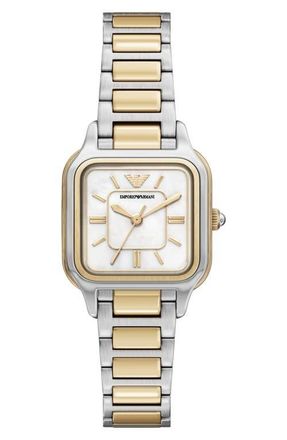 Emporio Armani Mother-of-Pearl Bracelet Watch, 26mm x 26.5mm in Silver at Nordstrom