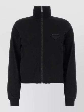 Prada cotton reversible jacket high collar cropped